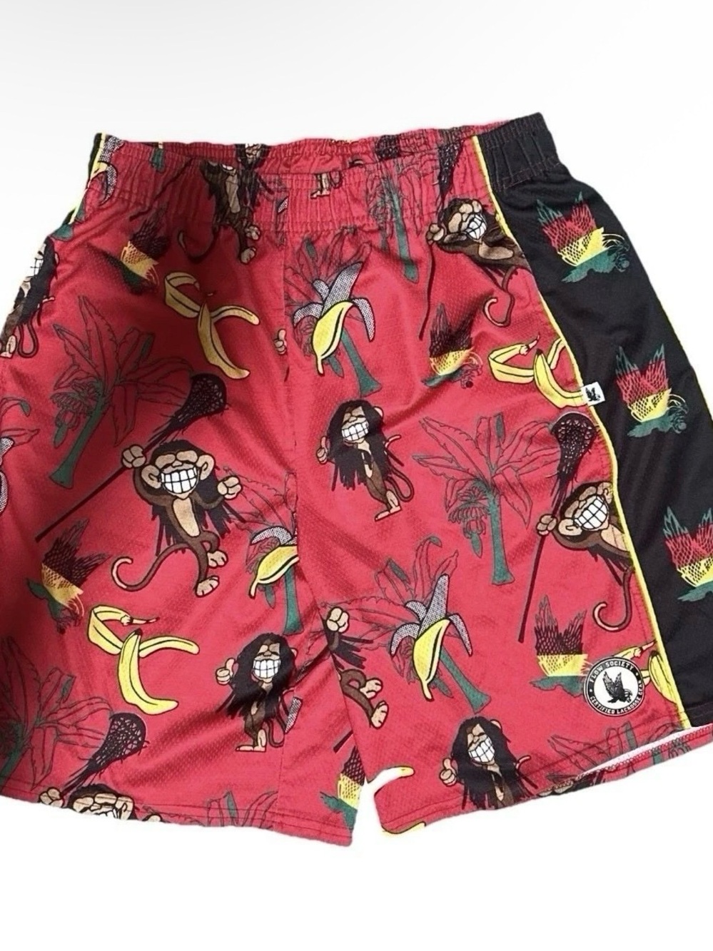 Flow Society Men’s Lacrosse Shorts Monkeys Bananas Size Small